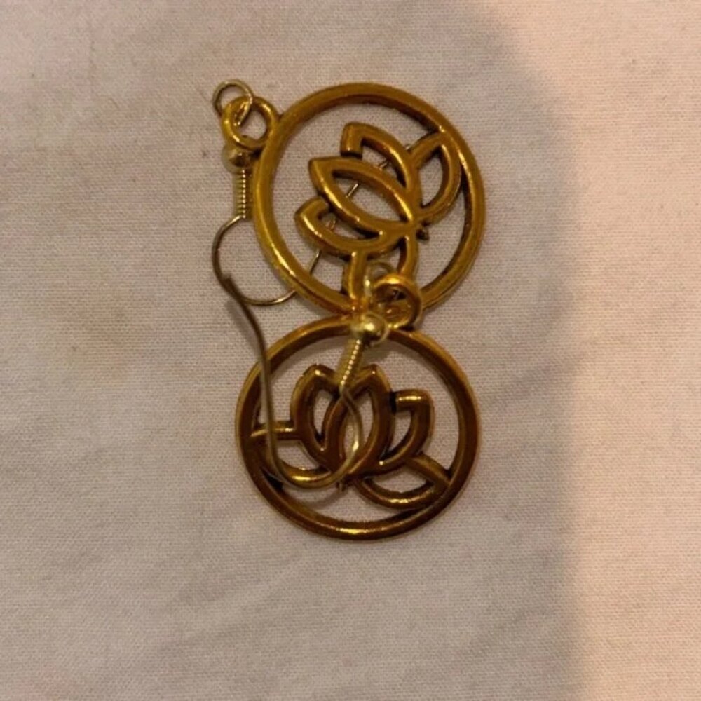 Gold Lotus Earrings by Neiman Marcus
